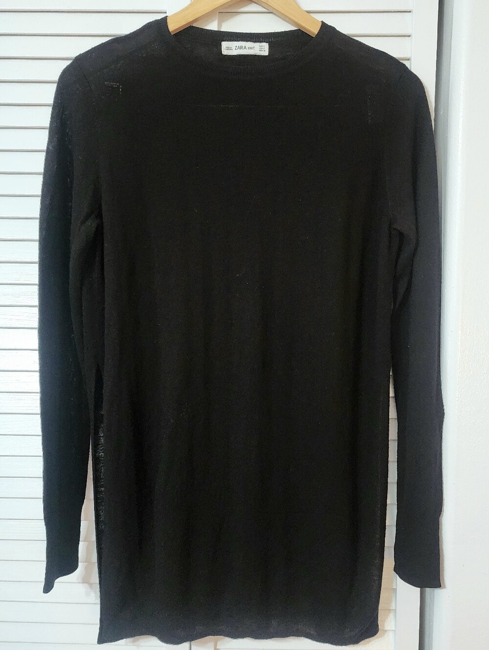 ZARA Black Lightweight Knit Long Sleeve Sweater